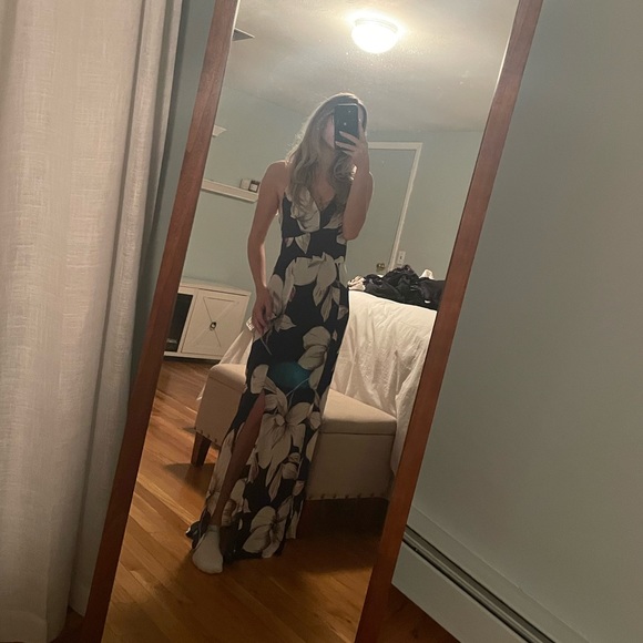 Dynamite | Dresses | Dynamite Floral Blue Maxi Dress | Poshmark